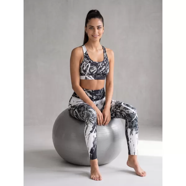  Premium-Sport-BH für Damen ALTISPORT VOJ/ALW018POD01 SCHWARZ UND WEIß 