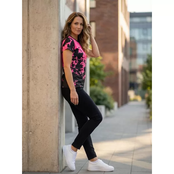  Hochwertiges Funktions-T-Shirt für Damen ALTISPORT VOJ/ALW012TR01 SCHWARZ/FLUOROSA 