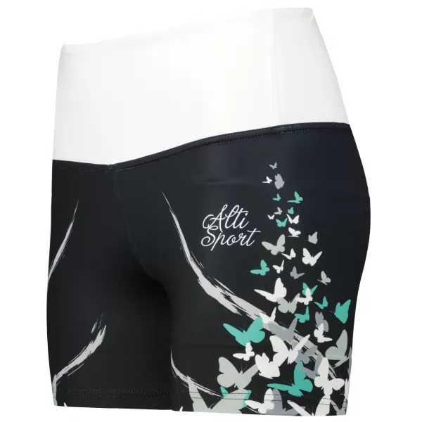  Kurze Premium-Leggings für Damen ALTISPORT VOJ/ALW022LEG03 SCHWARZ/TÜRKIS 