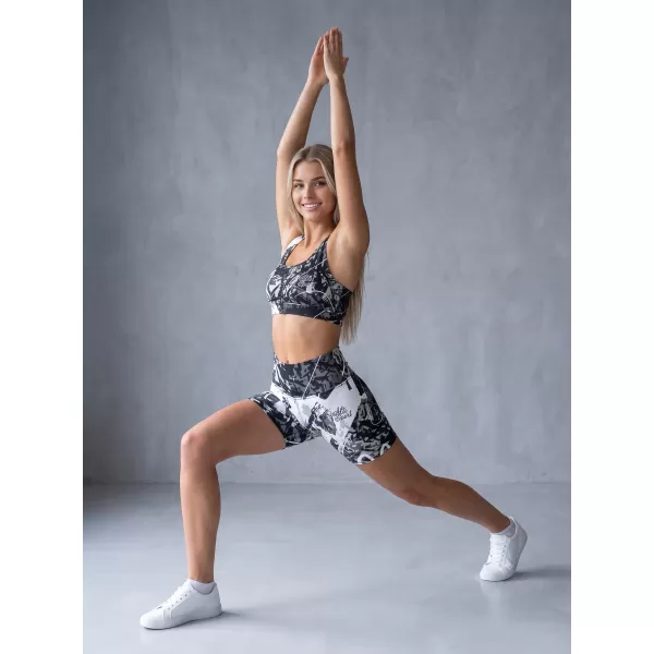  Kurze Premium-Leggings für Damen ALTISPORT VOJ/ALW018LEG03 SCHWARZ UND WEIß 
