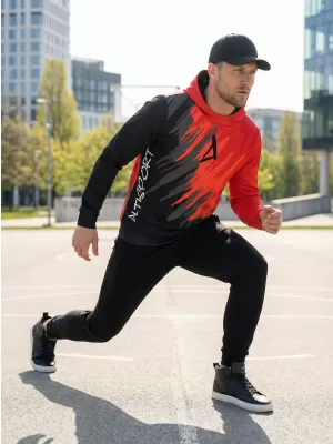 Hochwertiges Funktions-Sweatshirt für Herren ALTISPORT VOJ/ALM006MI01 SCHWARZ UND ROT