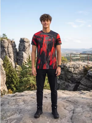 Hochwertiges Funktions-T-Shirt für Herren ALTISPORT VOJ/ALM010TR01 SCHWARZ UND ROT