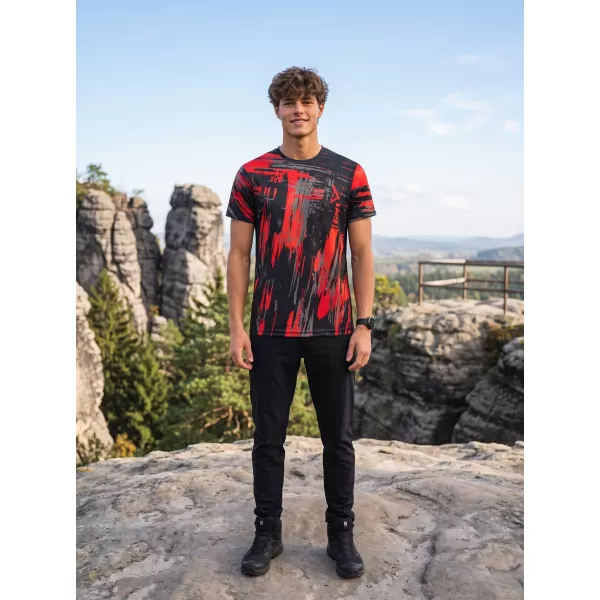  Hochwertiges Funktions-T-Shirt für Herren ALTISPORT VOJ/ALM010TR01 SCHWARZ UND ROT 
