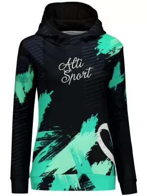 Hochwertiges Funktions-Sweatshirt für Damen ALTISPORT VOJ/ALW027MI01 SCHWARZ/TÜRKIS