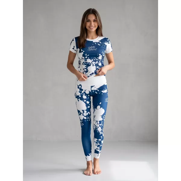  Lange Premium-Leggings für Damen ALTISPORT VOJ/ALW012LEG01 WEIß BLAU 