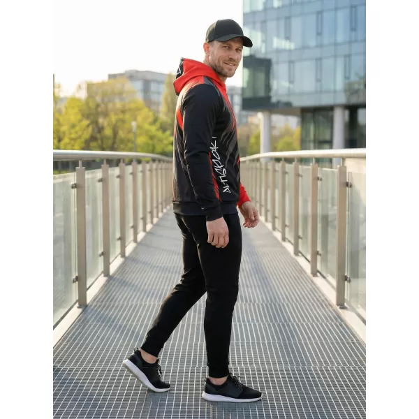  Hochwertiges Funktions-Sweatshirt für Herren ALTISPORT VOJ/ALM006MI01 SCHWARZ UND ROT 