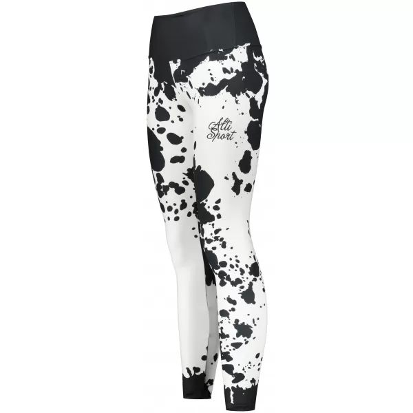  Lange Premium-Leggings für Damen ALTISPORT VOJ/ALW012LEG01 SCHWARZ-WEISS 