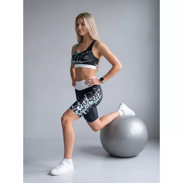  Dámské legíny nad kolena premium ALTISPORT VOJ/ALW022LEG02 ČERNÁ/TYRKYSOVÁ 