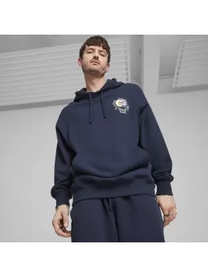 Herren-Sweatshirt PUMA DOWNTOWN GRAPHIC HOODIE 624361-14 BLAU