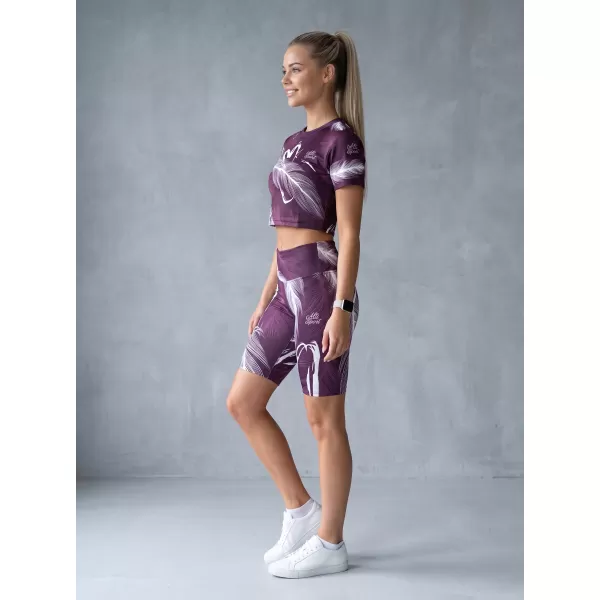  Damen-Leggings oberhalb des Knies Premium ALTISPORT VOJ/ALW001LEG02 LILA/WEIß 