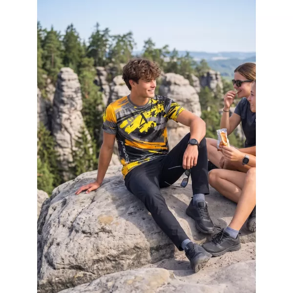  Hochwertiges Funktions-T-Shirt für Herren ALTISPORT VOJ/ALM014TR01 SCHWARZ UND GELB 