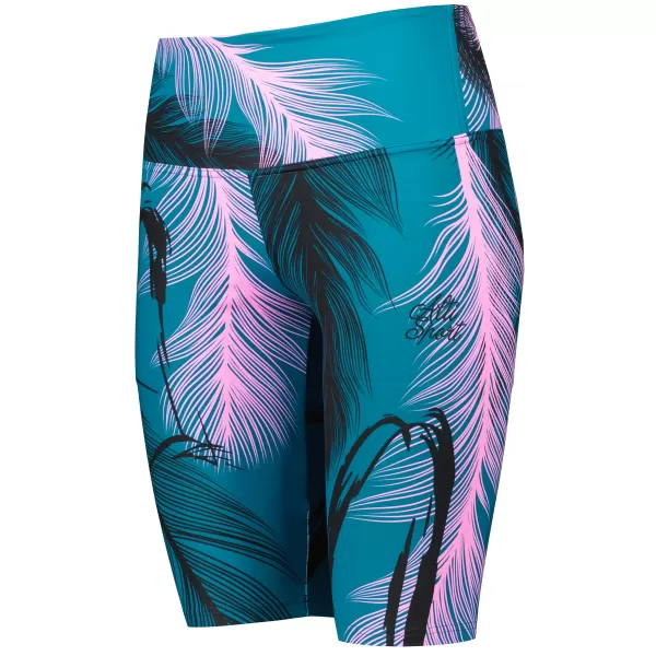  Damen-Leggings oberhalb des Knies Premium ALTISPORT VOJ/ALW001LEG02 PETROL/HELLROSA 