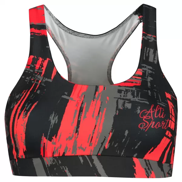  Premium-Sport-BH für Damen ALTISPORT VOJ/ALW010POD01 SCHWARZ UND ROT 