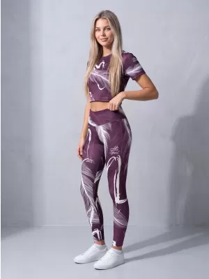 Lange Premium-Leggings für Damen ALTISPORT VOJ/ALW001LEG01 LILA/WEIß