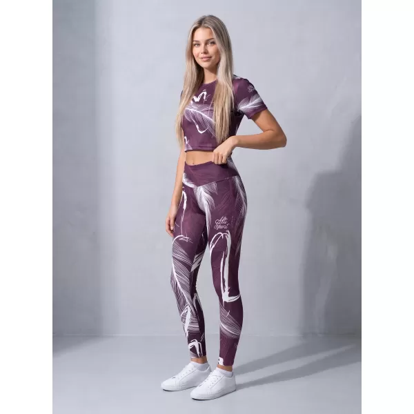  Lange Premium-Leggings für Damen ALTISPORT VOJ/ALW001LEG01 LILA/WEIß 