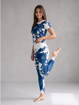Lange Premium-Leggings für Damen ALTISPORT VOJ/ALW012LEG01 WEIß BLAU