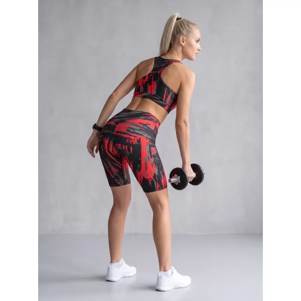  Dámské legíny nad kolena premium ALTISPORT VOJ/ALW010LEG02 ČERNOČERVENÁ 