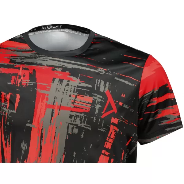  Hochwertiges Funktions-T-Shirt für Herren ALTISPORT VOJ/ALM010TR01 SCHWARZ UND ROT 