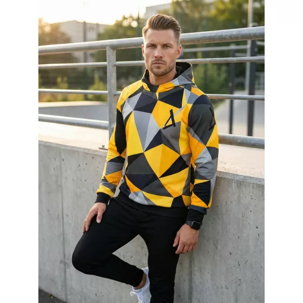  Hochwertiges Funktions-Sweatshirt für Herren ALTISPORT VOJ/ALM007MI01 SCHWARZ UND GELB 