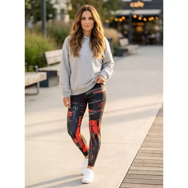  Lange Premium-Leggings für Damen ALTISPORT VOJ/ALW010LEG01 SCHWARZ UND ROT 
