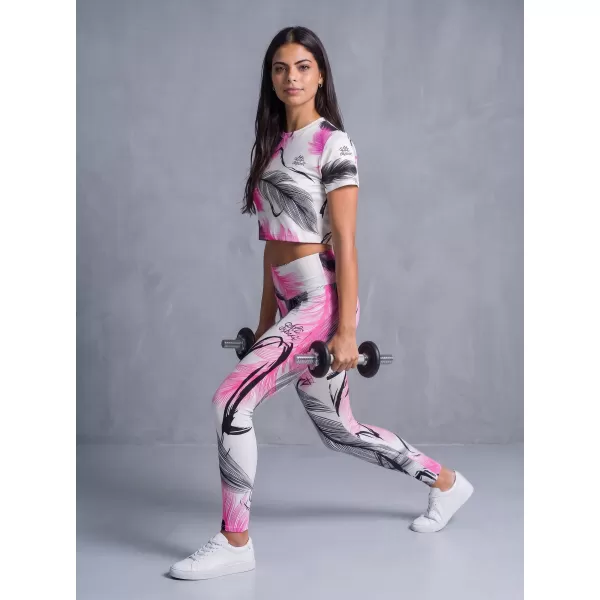  Lange Premium-Leggings für Damen ALTISPORT VOJ/ALW001LEG01 WEIß ROSA 