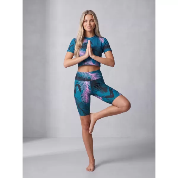  Damen-Leggings oberhalb des Knies Premium ALTISPORT VOJ/ALW001LEG02 PETROL/HELLROSA 