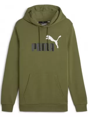 Herren-Sweatshirt PUMA ESS+ 2 COL BIG LOGO HOODIE 586765-35 GRÜN