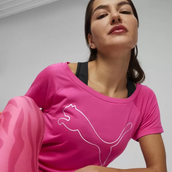  Damen-T-Shirt PUMA TRAIN FAV JERSEY CAT TEE 522420-48 ROSA 