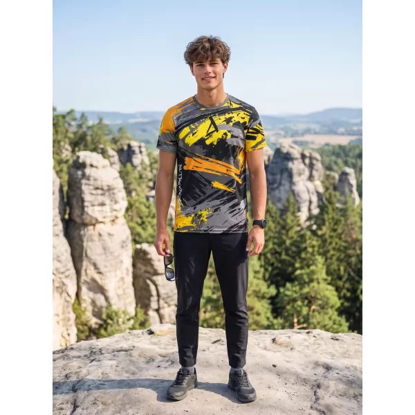  Hochwertiges Funktions-T-Shirt für Herren ALTISPORT VOJ/ALM014TR01 SCHWARZ UND GELB 