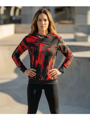 Hochwertiges Funktions-Sweatshirt für Damen ALTISPORT VOJ/ALW010MI01 SCHWARZ UND ROT