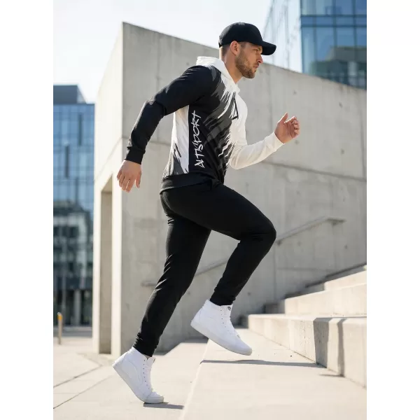  Hochwertiges Funktions-Sweatshirt für Herren ALTISPORT VOJ/ALM006MI01 SCHWARZ UND WEIß 