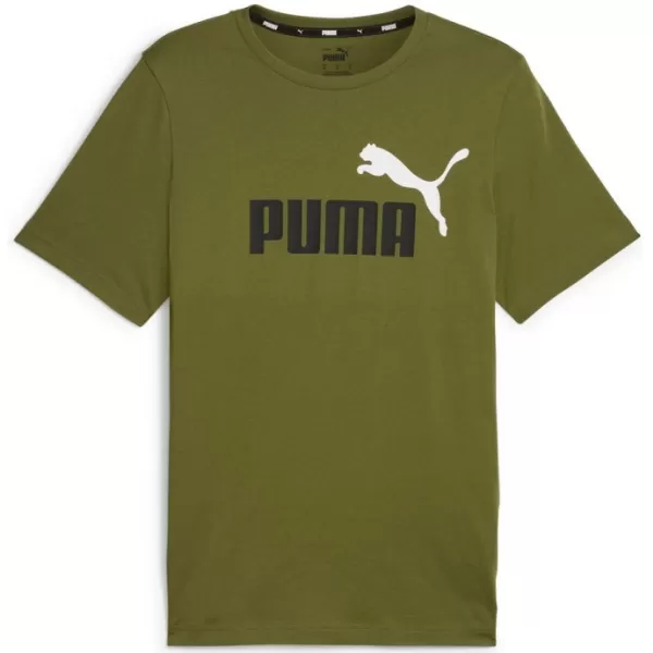  Herren-T-Shirt PUMA ESS+ 2 COL LOGO TEE 586759-35 GRÜN 