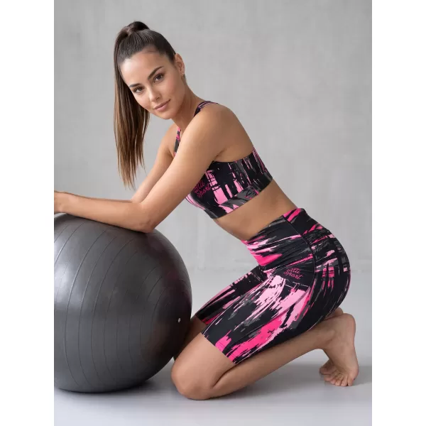  Dámské legíny nad kolena premium ALTISPORT VOJ/ALW010LEG02 ČERNÁ/SVĚTLE RŮŽOVÁ 