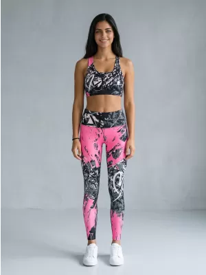 Lange Premium-Leggings für Damen ALTISPORT VOJ/ALW018LEG01 SCHWARZ ROSA