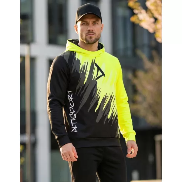  Hochwertiges Funktions-Sweatshirt für Herren ALTISPORT VOJ/ALM006MI01 SCHWARZ UND GELB 