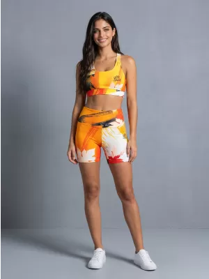 Kurze Premium-Leggings für Damen ALTISPORT VOJ/ALW019LEG03 ORANGE