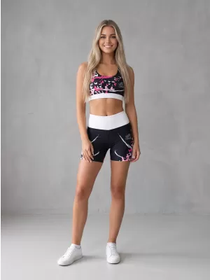 Kurze Premium-Leggings für Damen ALTISPORT VOJ/ALW022LEG03 SCHWARZ ROSA