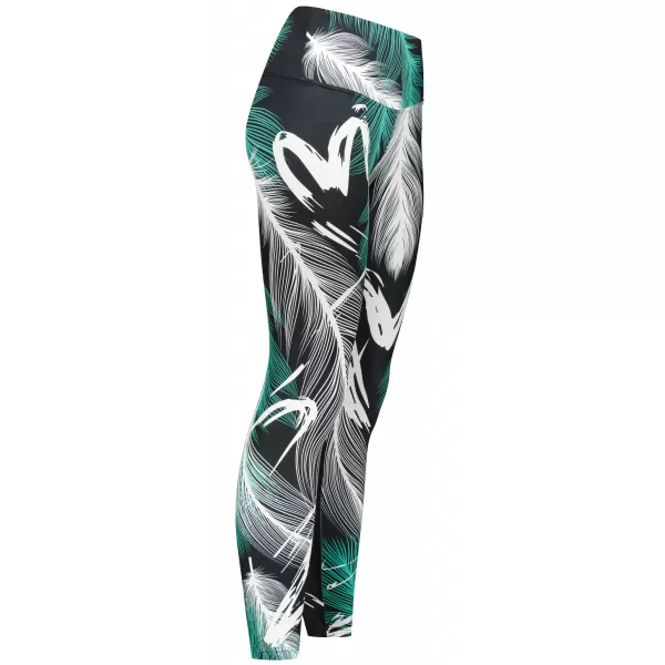  Lange Premium-Leggings für Damen ALTISPORT VOJ/ALW001LEG01 SCHWARZ/TÜRKIS 