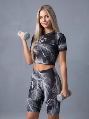 Damen-Leggings oberhalb des Knies Premium ALTISPORT VOJ/ALW001LEG02 SCHWARZGRAU