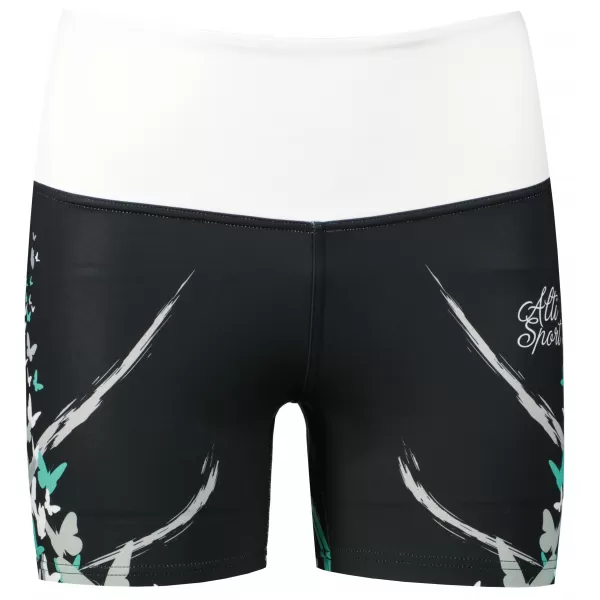  Kurze Premium-Leggings für Damen ALTISPORT VOJ/ALW022LEG03 SCHWARZ/TÜRKIS 
