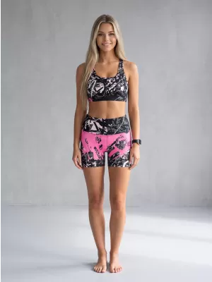 Kurze Premium-Leggings für Damen ALTISPORT VOJ/ALW018LEG03 SCHWARZ ROSA