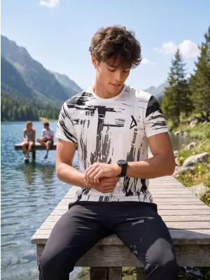 Hochwertiges Funktions-T-Shirt für Herren ALTISPORT VOJ/ALM010TR01 SCHWARZ UND WEIß