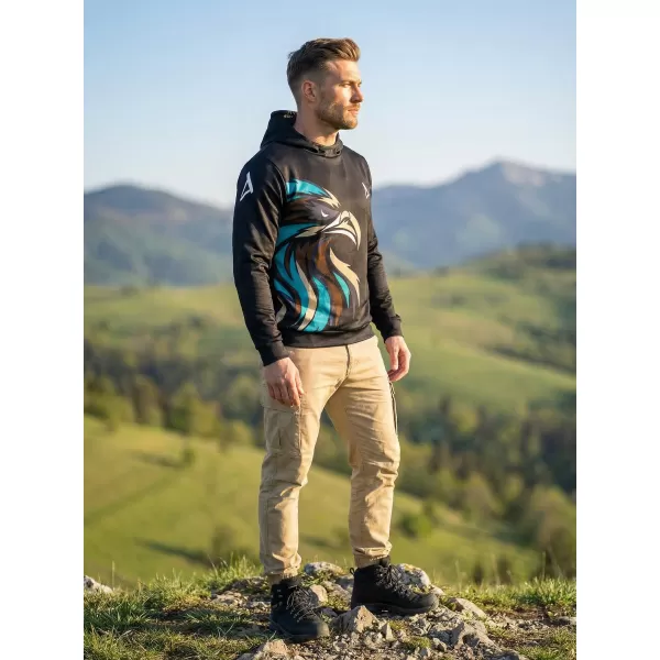  Hochwertiges Funktions-Sweatshirt für Herren ALTISPORT VOJ/ALM029MI01 SCHWARZ UND BLAU 