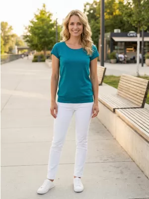 Damen-T-Shirt ALTISPORT NoPrint NP/ALW021 DUNKLES TÜRKIS