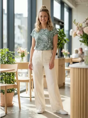 Damen-T-Shirt SAM 73 MARGARITA WT 903 GRÜNLICHES GRAU