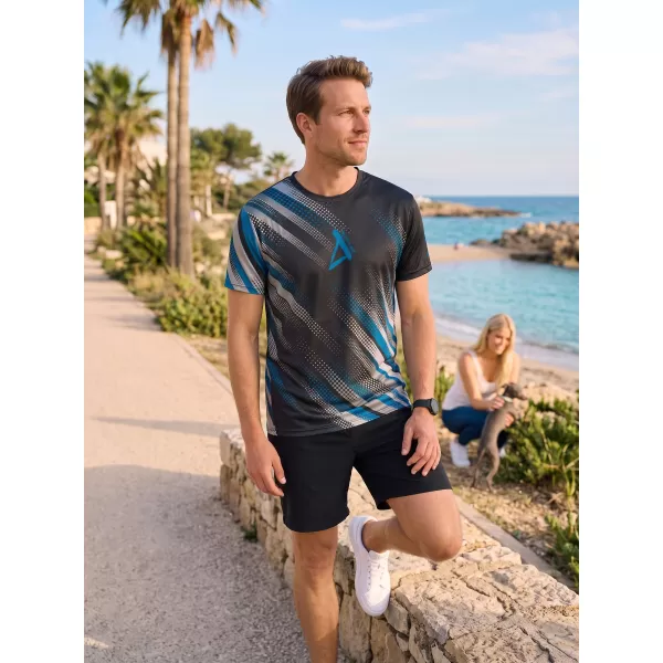  Funktionelles Premium-T-Shirt für Herren ALTISPORT VOJ/ALM028TR01 SCHWARZ UND BLAU 