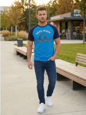 Herren-T-Shirt SAM 73 ESTEBAN MT 841 LEUCHTEND BLAU