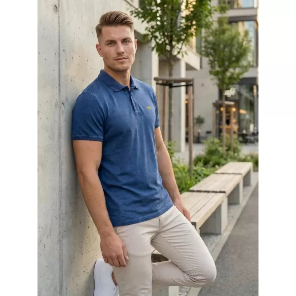  Herren-T-Shirt KIXMI SPENCER DUNKELBLAU/GRÜN 
