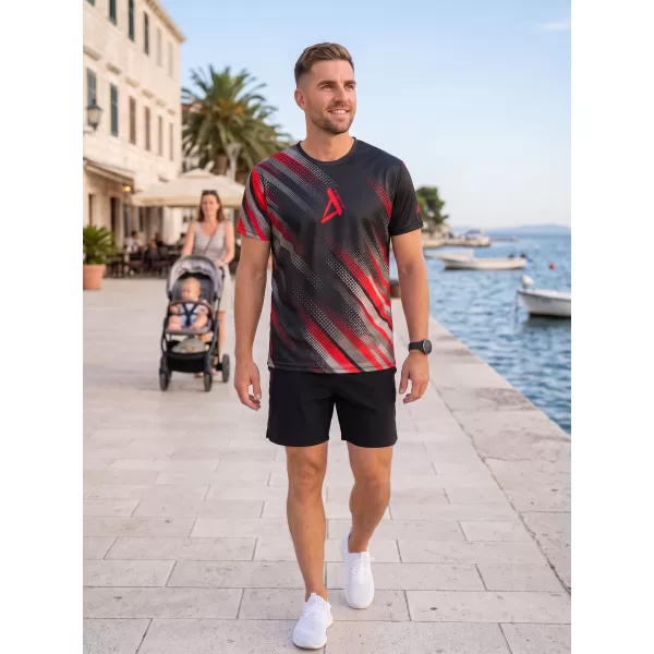  Funktionelles Premium-T-Shirt für Herren ALTISPORT VOJ/ALM028TR01 SCHWARZ UND ROT 