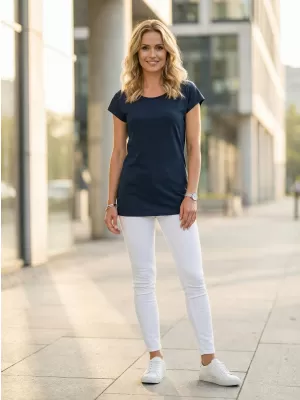 Langes T-Shirt für Damen ALTISPORT NoPrint NP/ALW321 NAVY BLAU